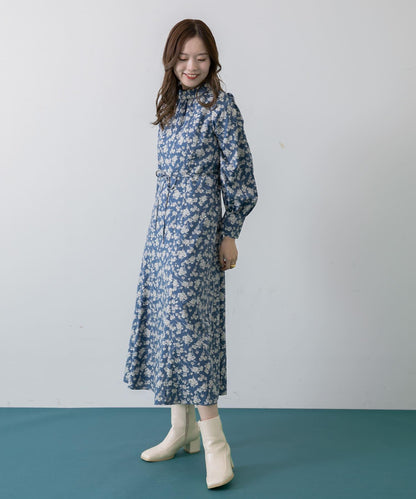 背部設計花卉連衣裙