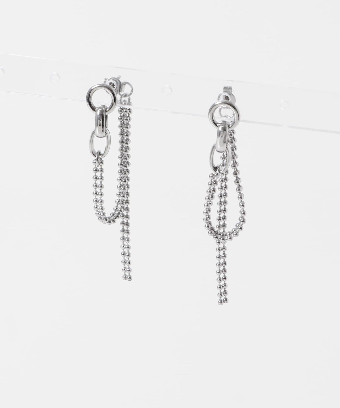 微妙金屬球鏈耳環