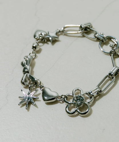 金屬鏈條裝飾T扣手鍊