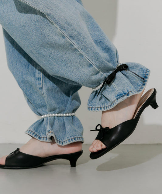 「/部分門店限定」珍珠蝴蝶結腳鏈