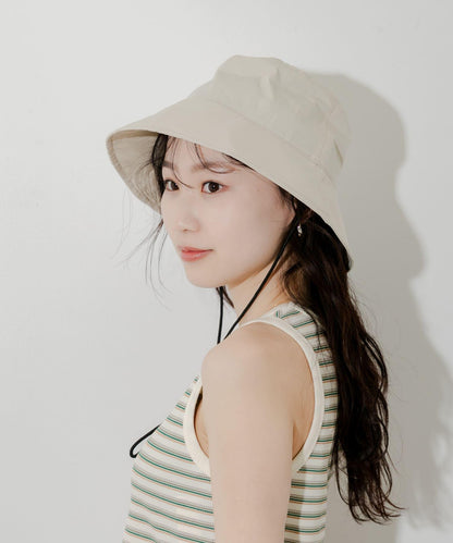 防潑水/防紫外線抽繩漁夫帽