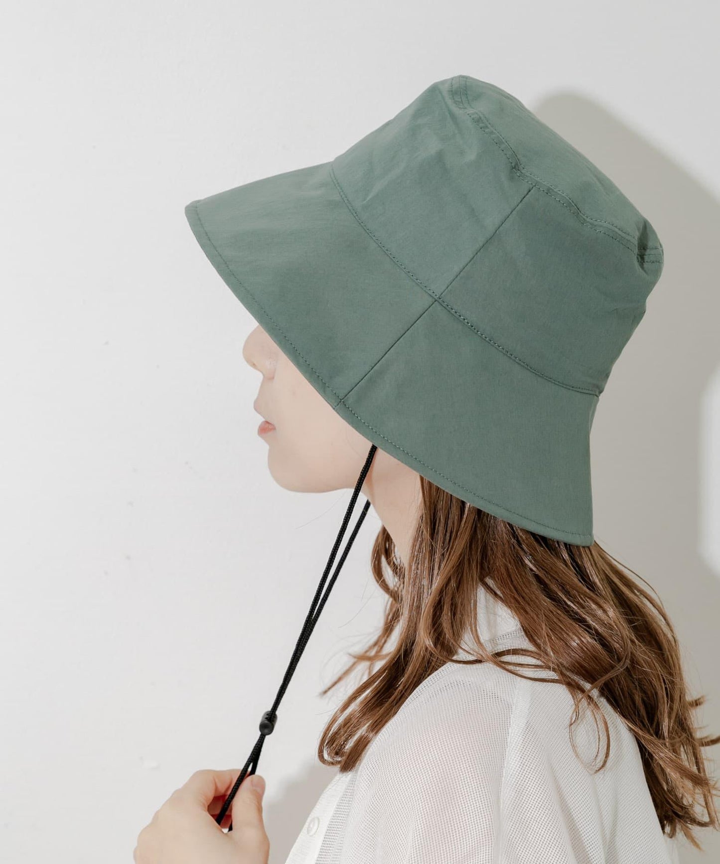 防潑水/防紫外線抽繩漁夫帽