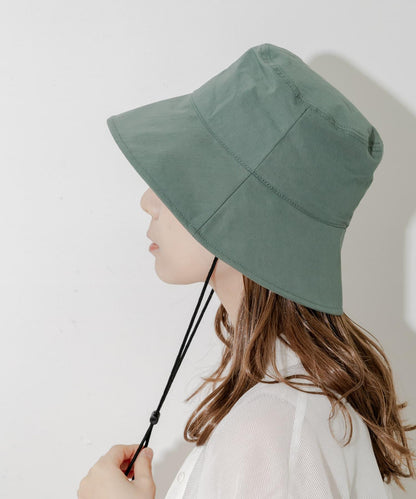 防潑水/防紫外線抽繩漁夫帽