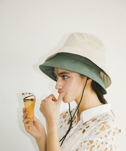 防潑水/防紫外線抽繩漁夫帽