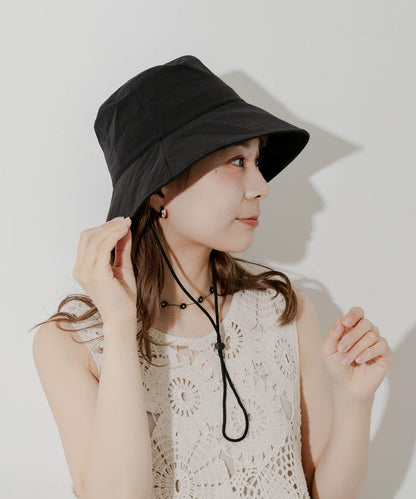 防潑水/防紫外線抽繩漁夫帽