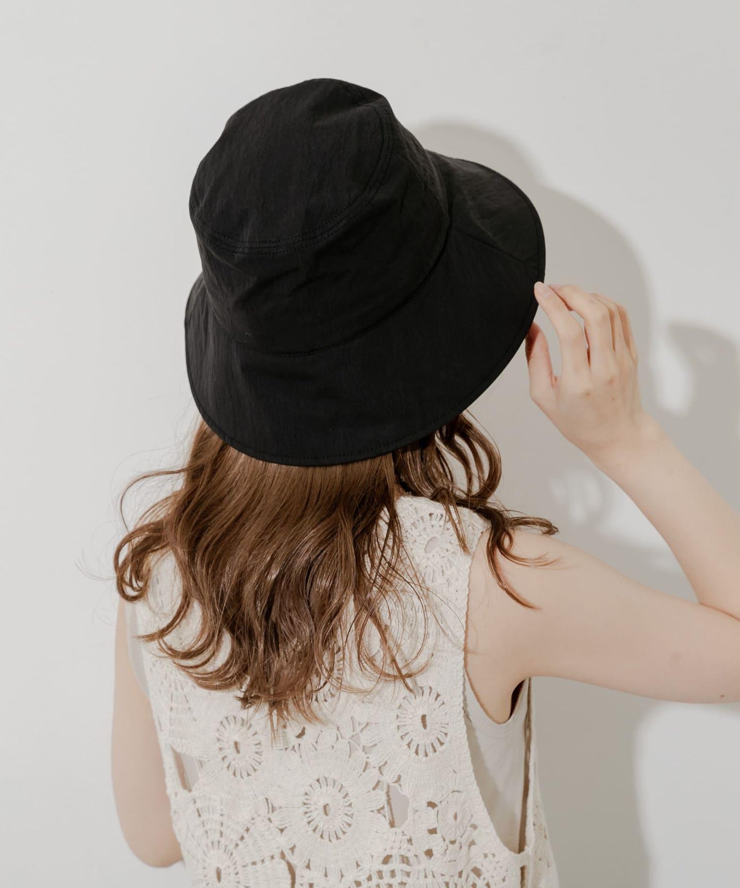 防潑水/防紫外線抽繩漁夫帽