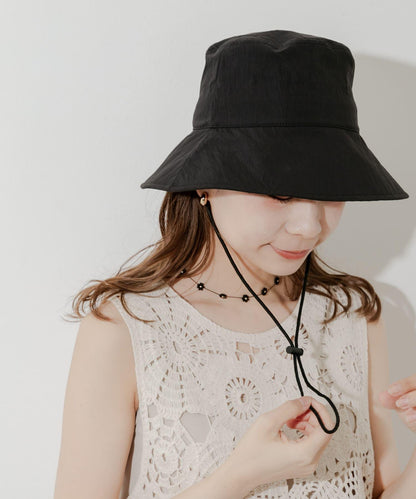 防潑水/防紫外線抽繩漁夫帽