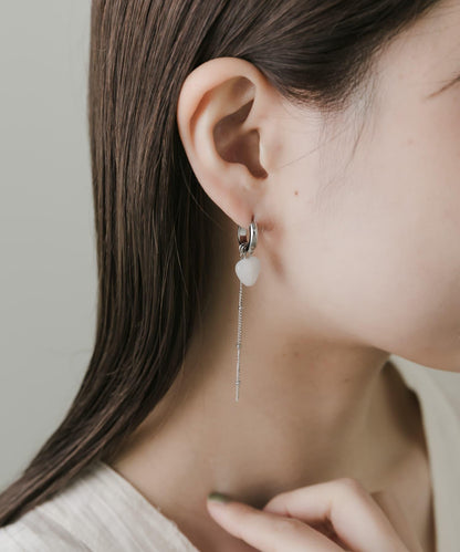 不鏽鋼愛心吊墜兩用耳環