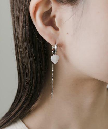 不鏽鋼愛心吊墜兩用耳環