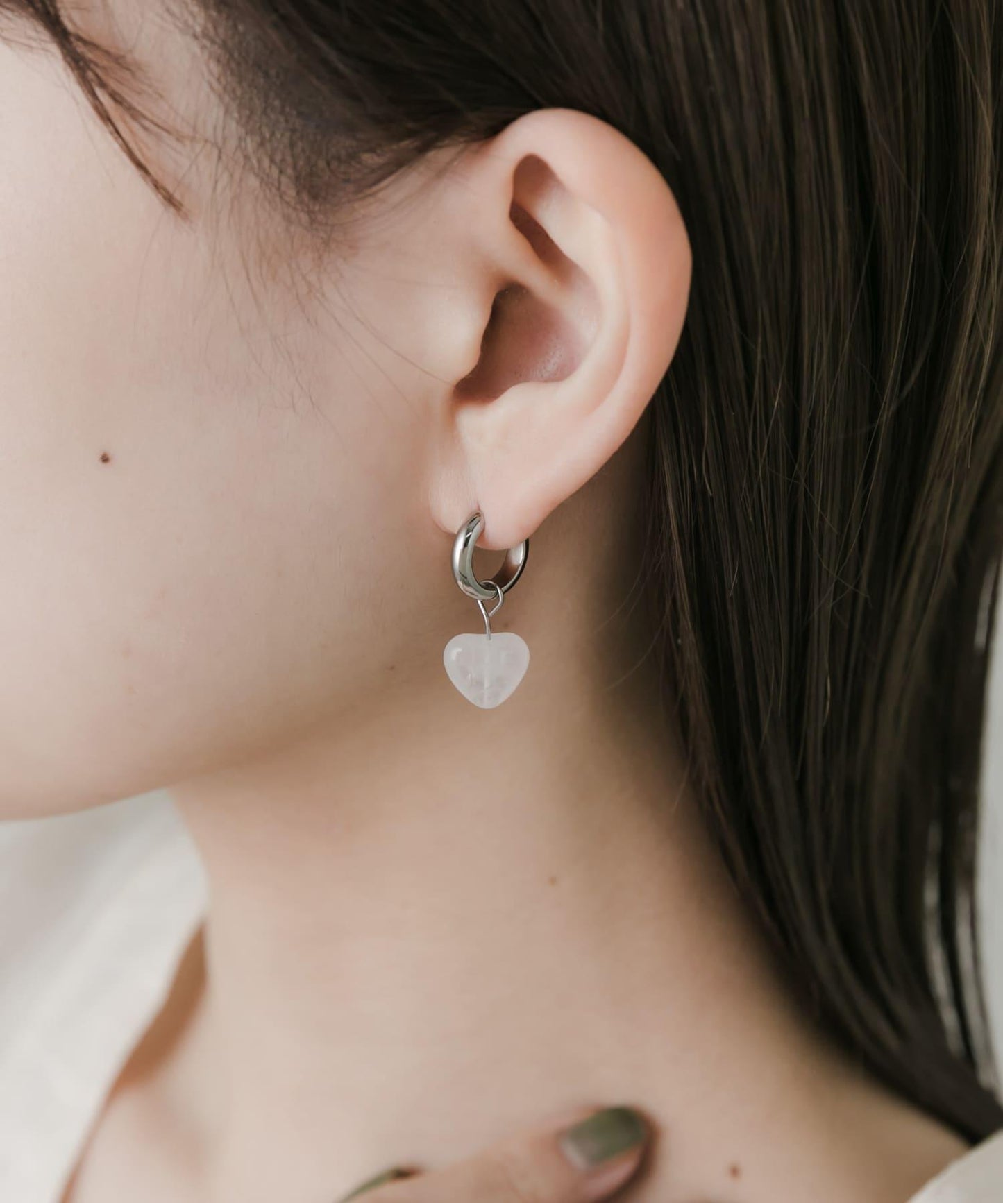 不鏽鋼愛心吊墜兩用耳環