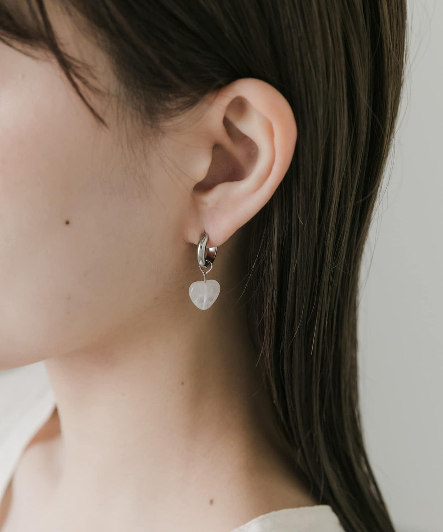 不鏽鋼愛心吊墜兩用耳環