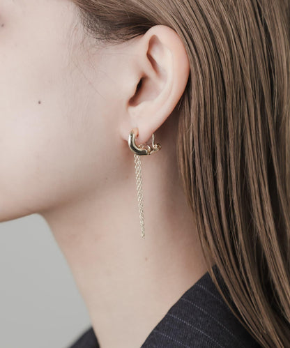 金屬質感月亮鏈條耳環
