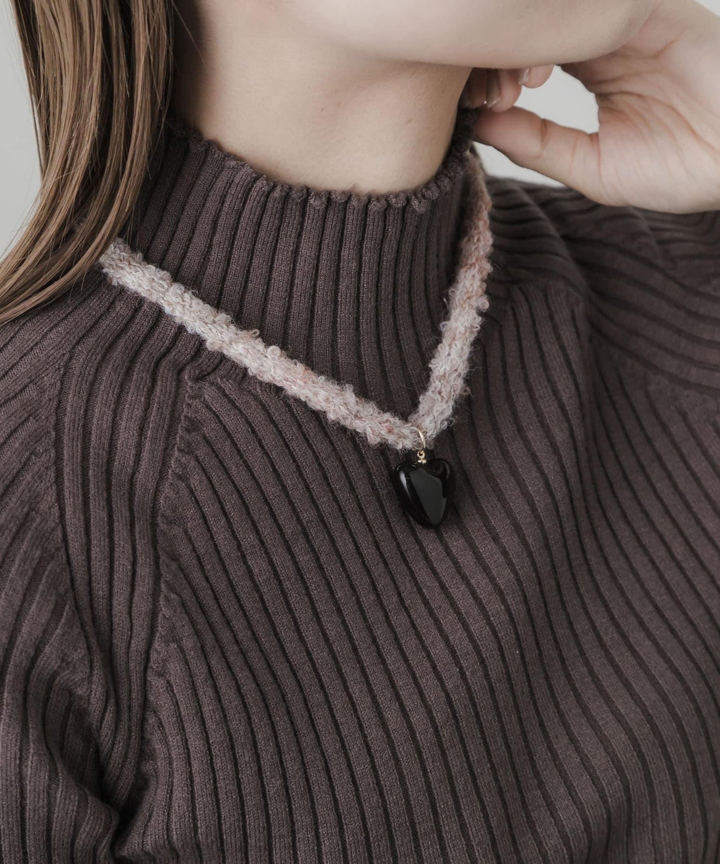 愛心裝飾針織項鍊式頸圈