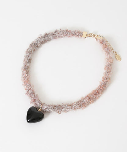 愛心裝飾針織項鍊式頸圈