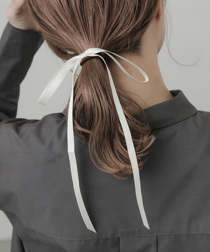 長款緞面蝴蝶結髮圈