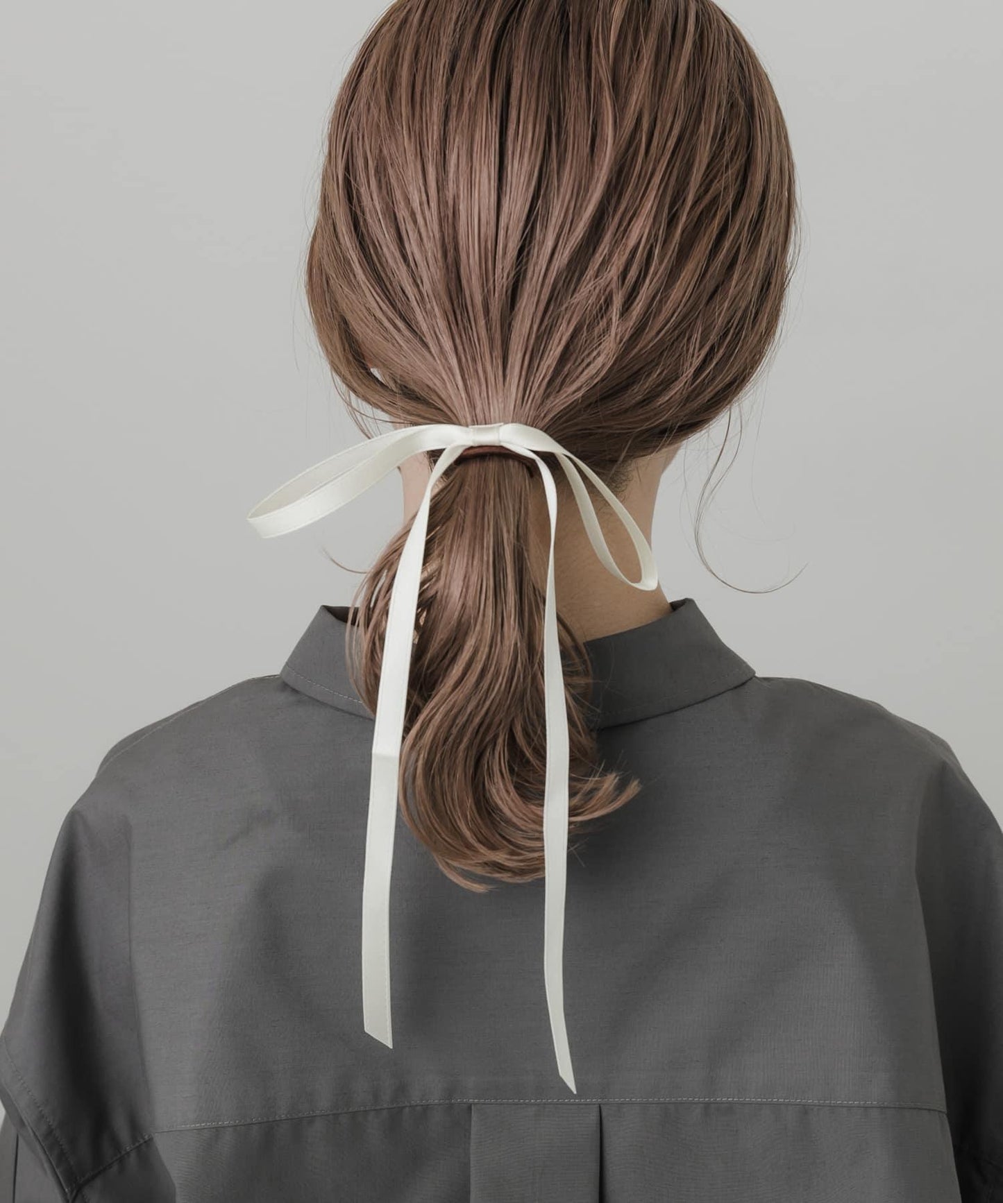 長款緞面蝴蝶結髮圈