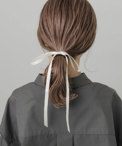 長款緞面蝴蝶結髮圈