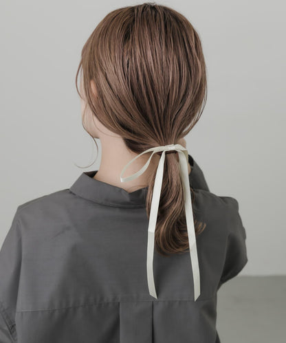 長款緞面蝴蝶結髮圈