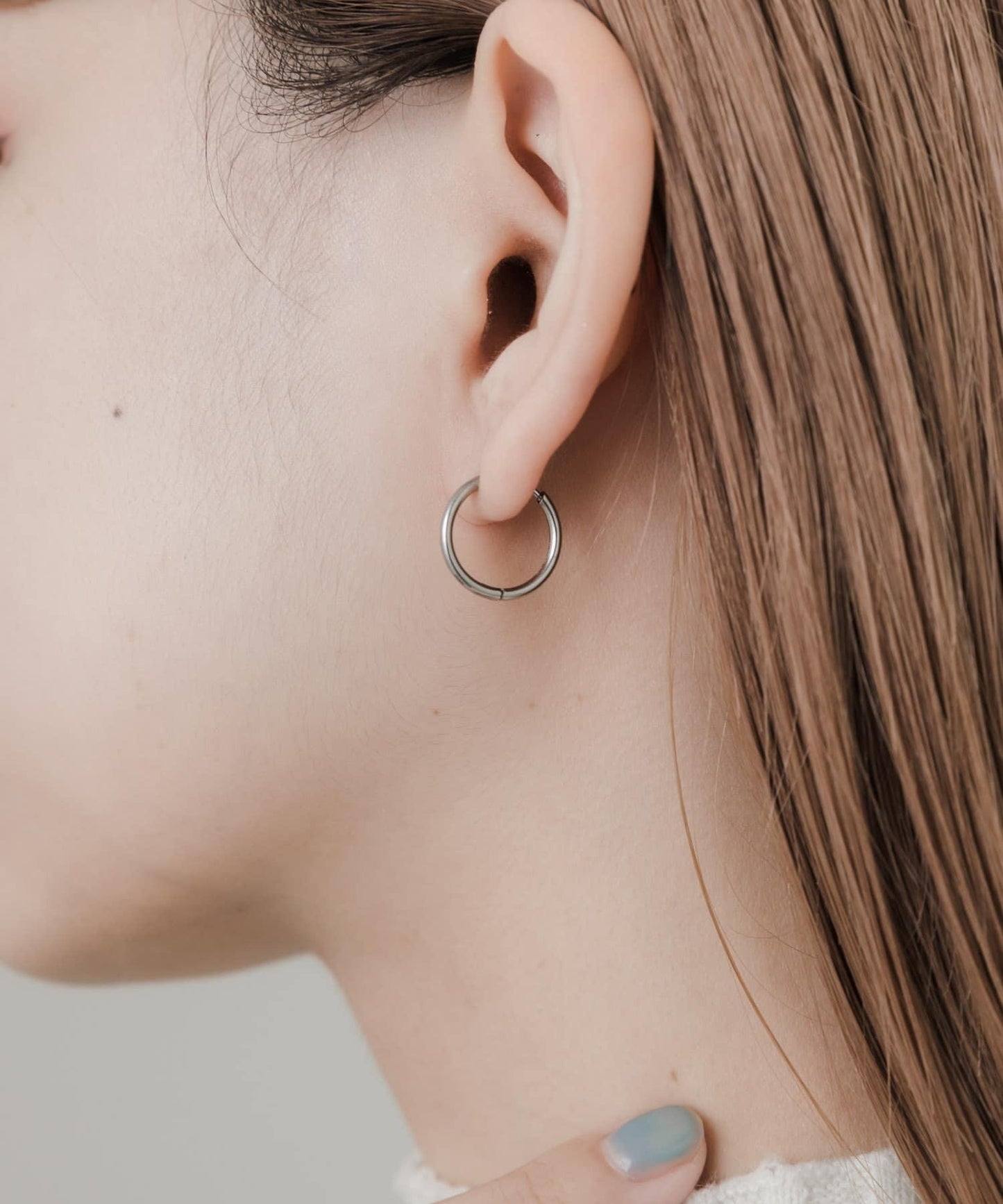 不鏽鋼迷你圓環耳環