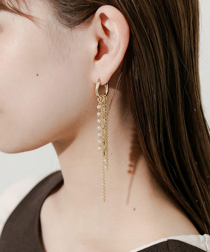 珍珠鏈多用圈形耳環