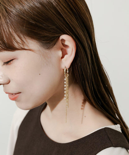 珍珠鏈多用圈形耳環