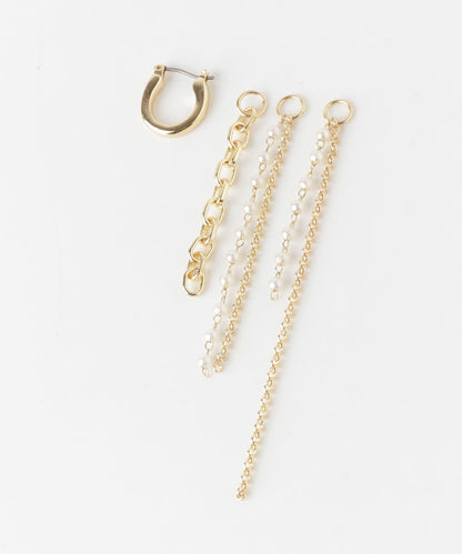 珍珠鏈多用圈形耳環