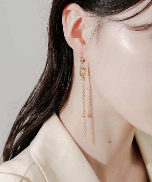 金屬圓環長鏈耳環