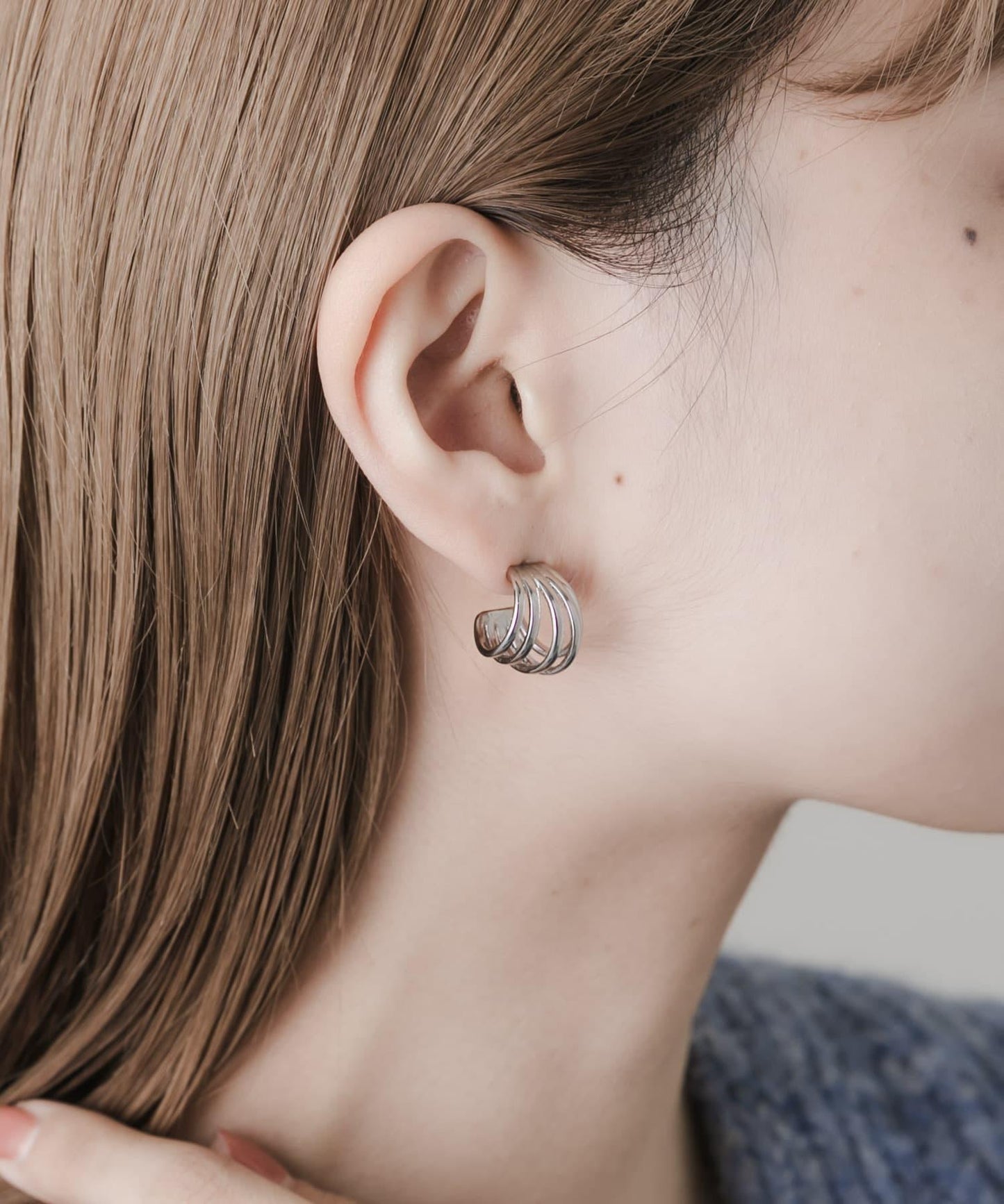 不鏽鋼金屬線條耳環