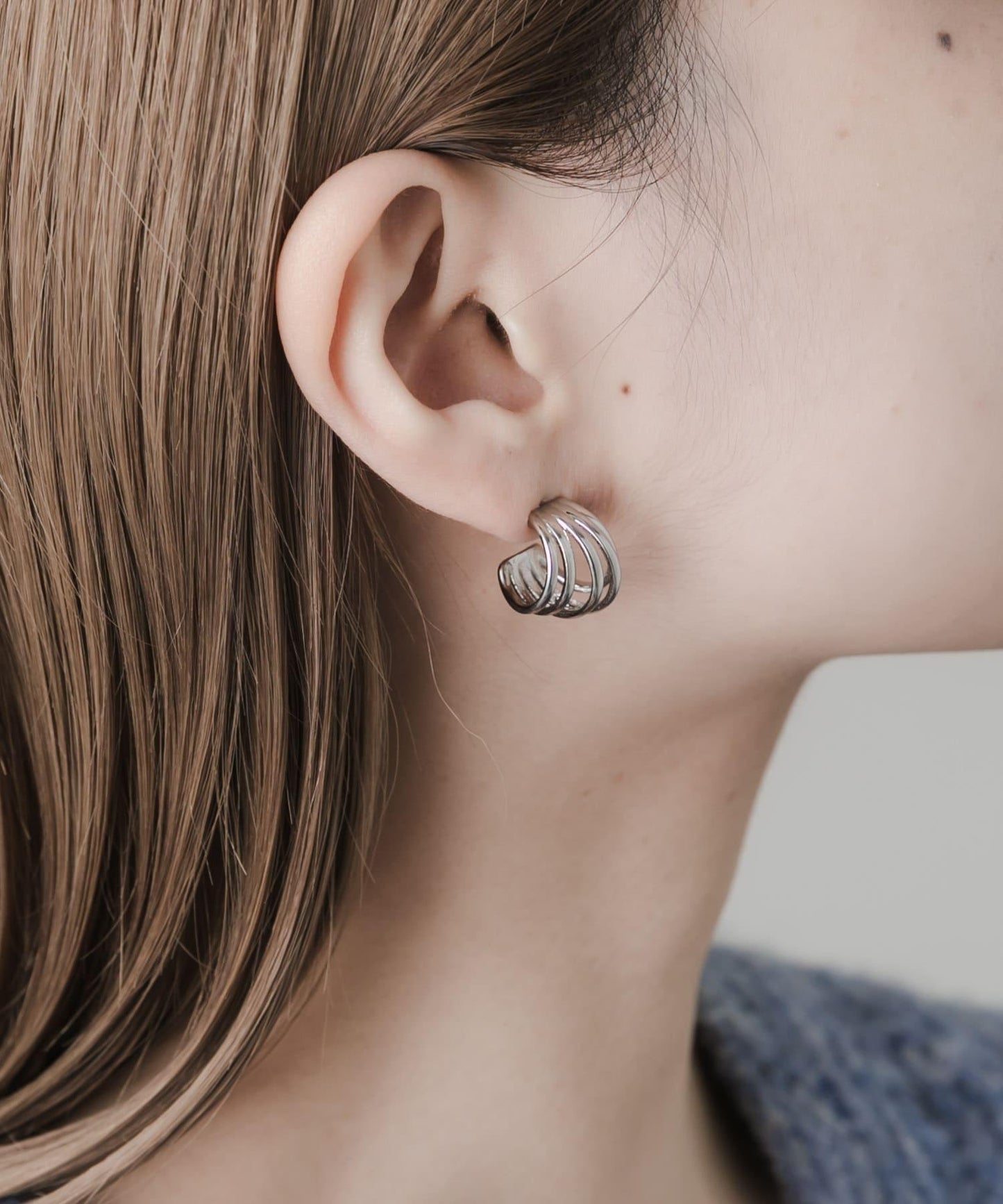 不鏽鋼金屬線條耳環