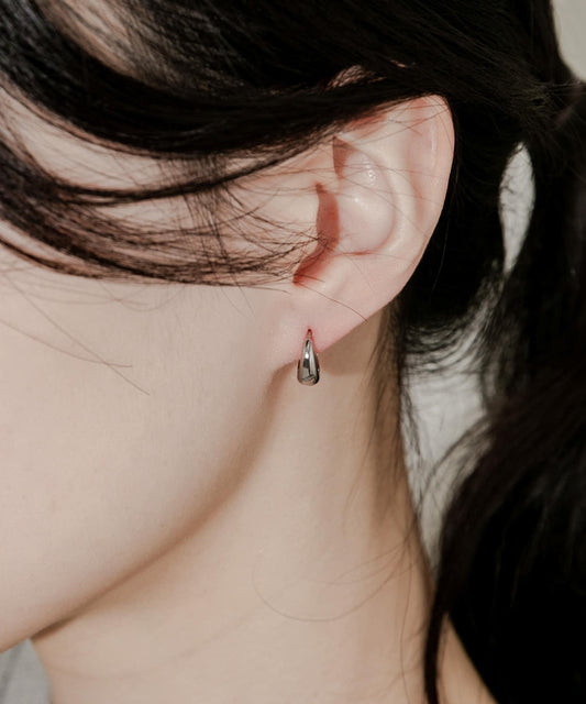不鏽鋼迷你水滴一鍵式耳釘