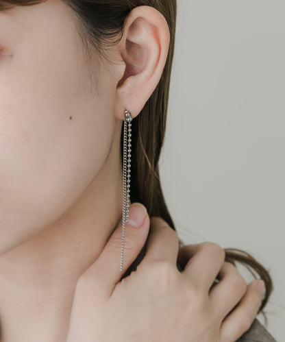不鏽鋼雙層簡約鏈條耳環