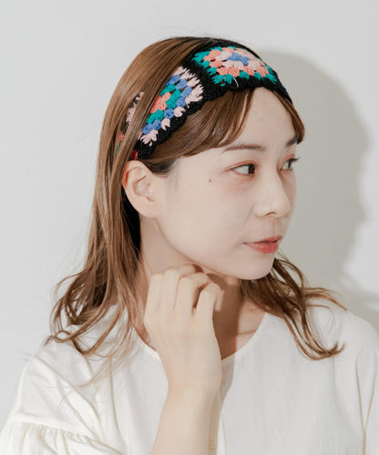 鉤針花朵髮帶
