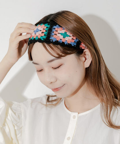 鉤針花朵髮帶
