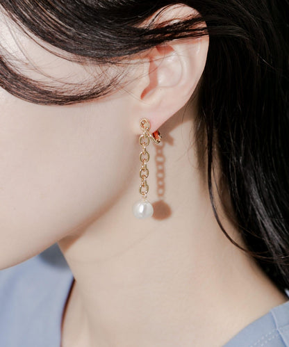 鏈條珍珠耳環