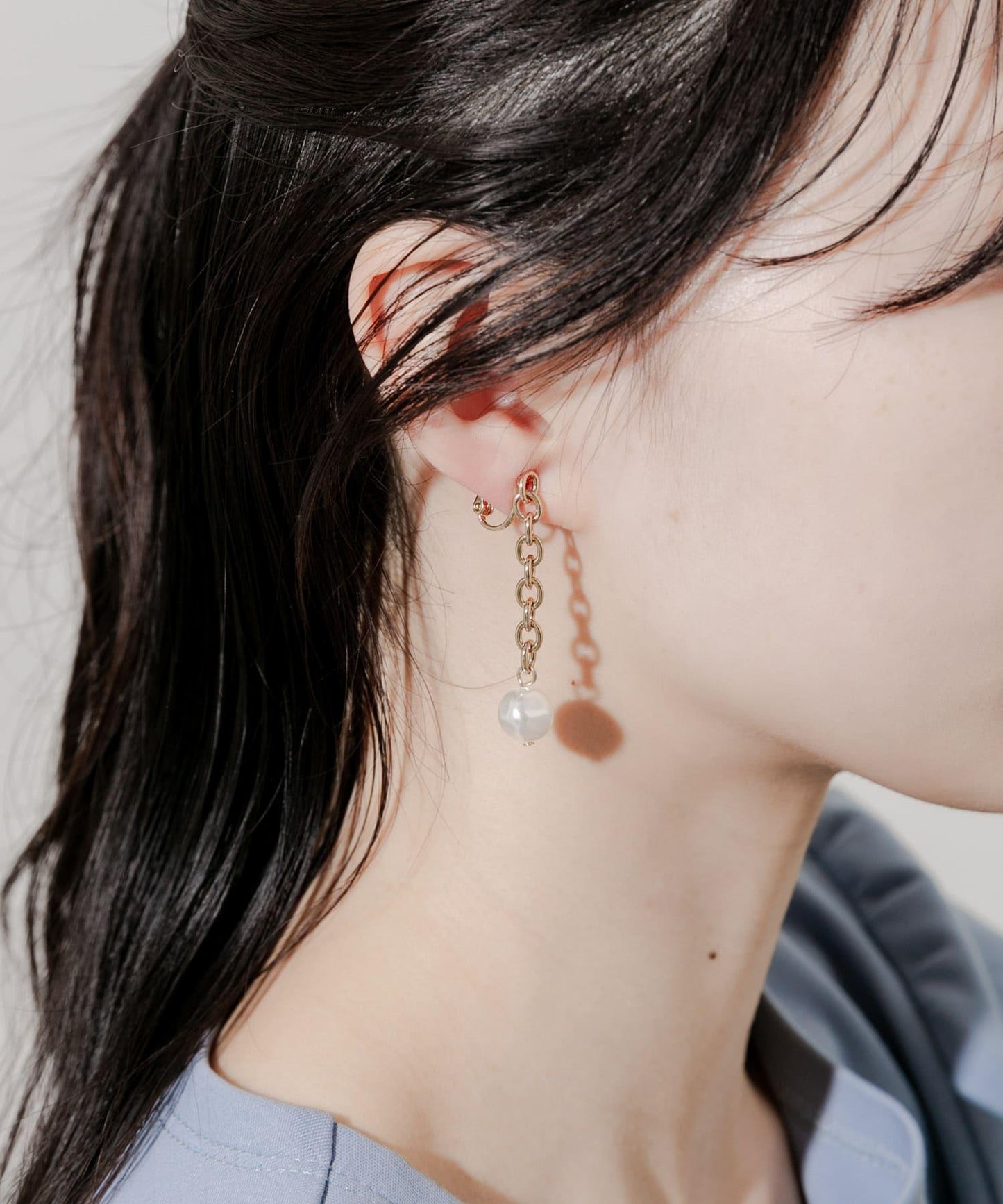 鏈條珍珠耳環