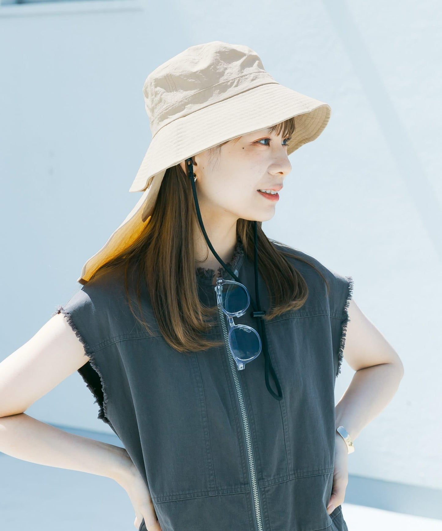 防潑水/防紫外線遮陽漁夫帽