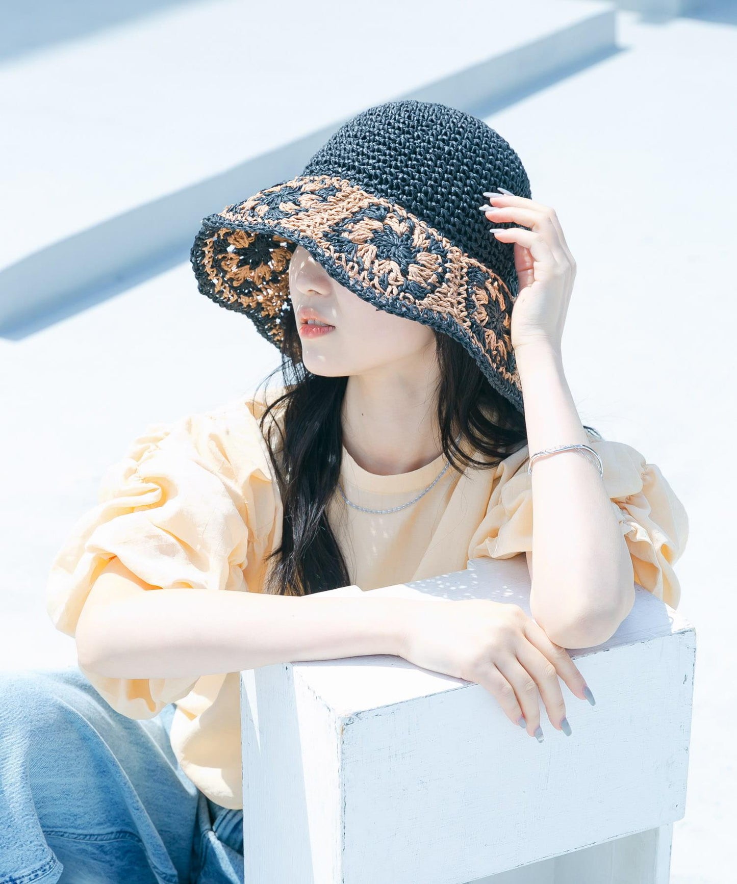 鉤針花樣紙草帽