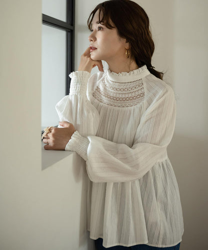 【/部分門店限定】NaokoTakayama蕾絲襯衫