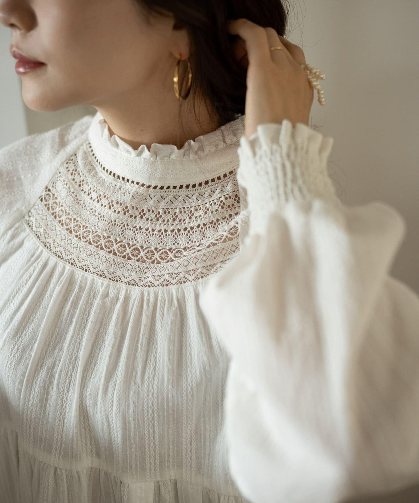 【/部分門店限定】NaokoTakayama蕾絲襯衫