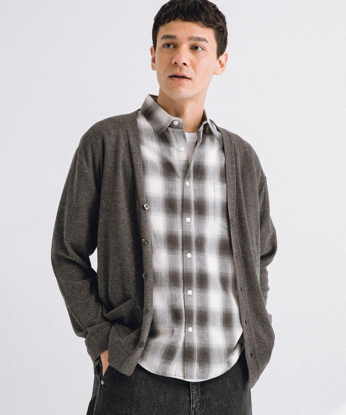 亞麻混紡針織開衫