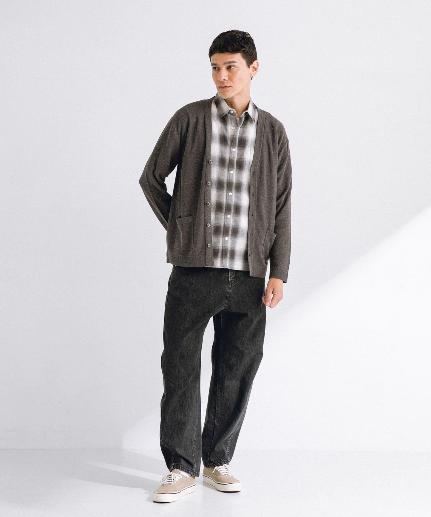 亞麻混紡針織開衫