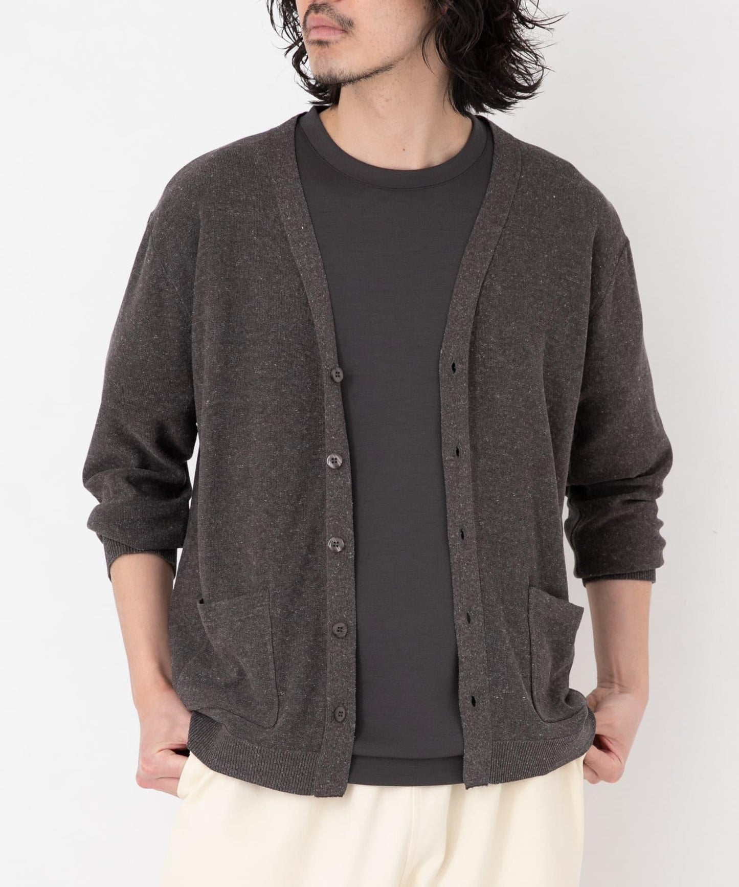 亞麻混紡針織開衫