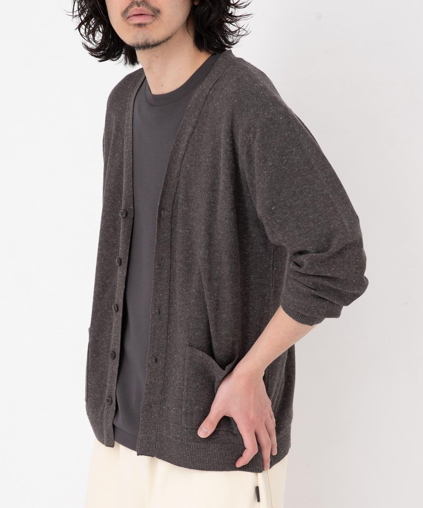 亞麻混紡針織開衫