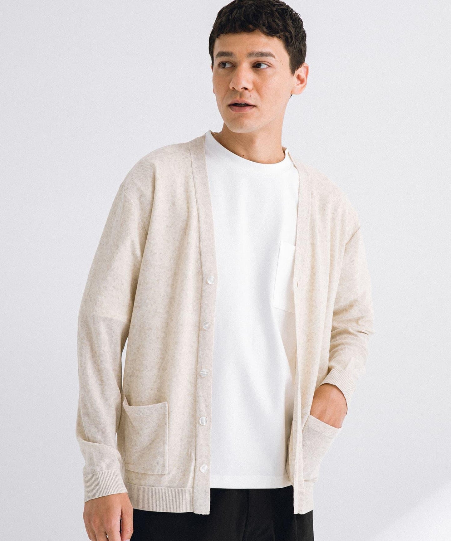 亞麻混紡針織開衫