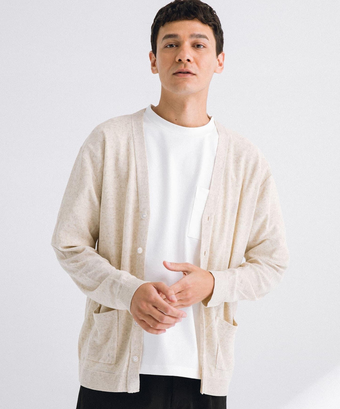 亞麻混紡針織開衫