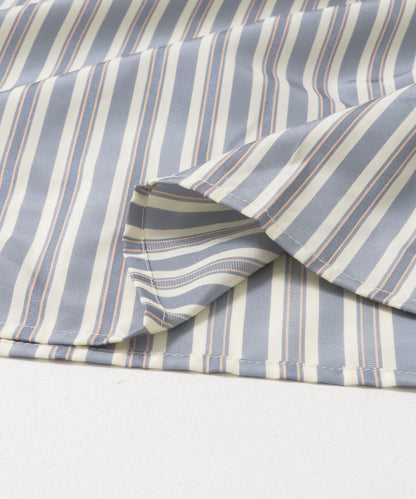 方領套裝條紋連衣裙