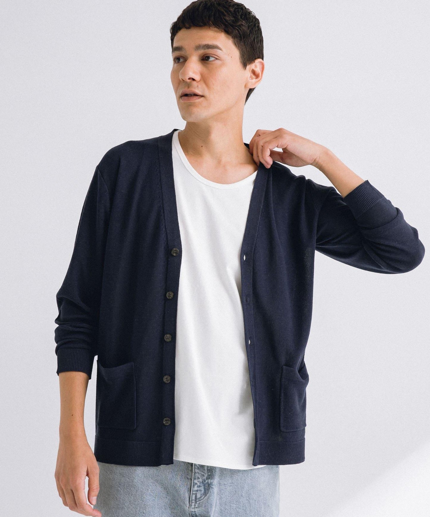 亞麻混紡針織開衫