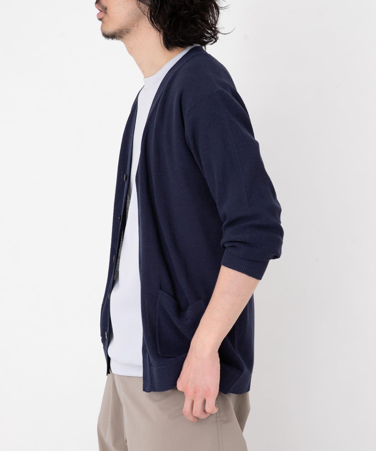 亞麻混紡針織開衫