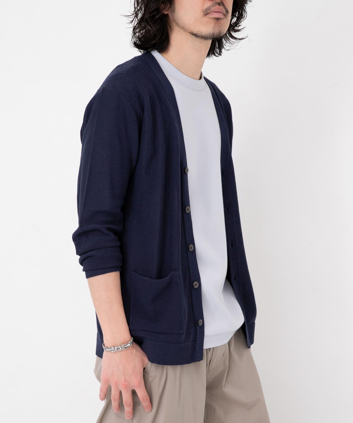 亞麻混紡針織開衫