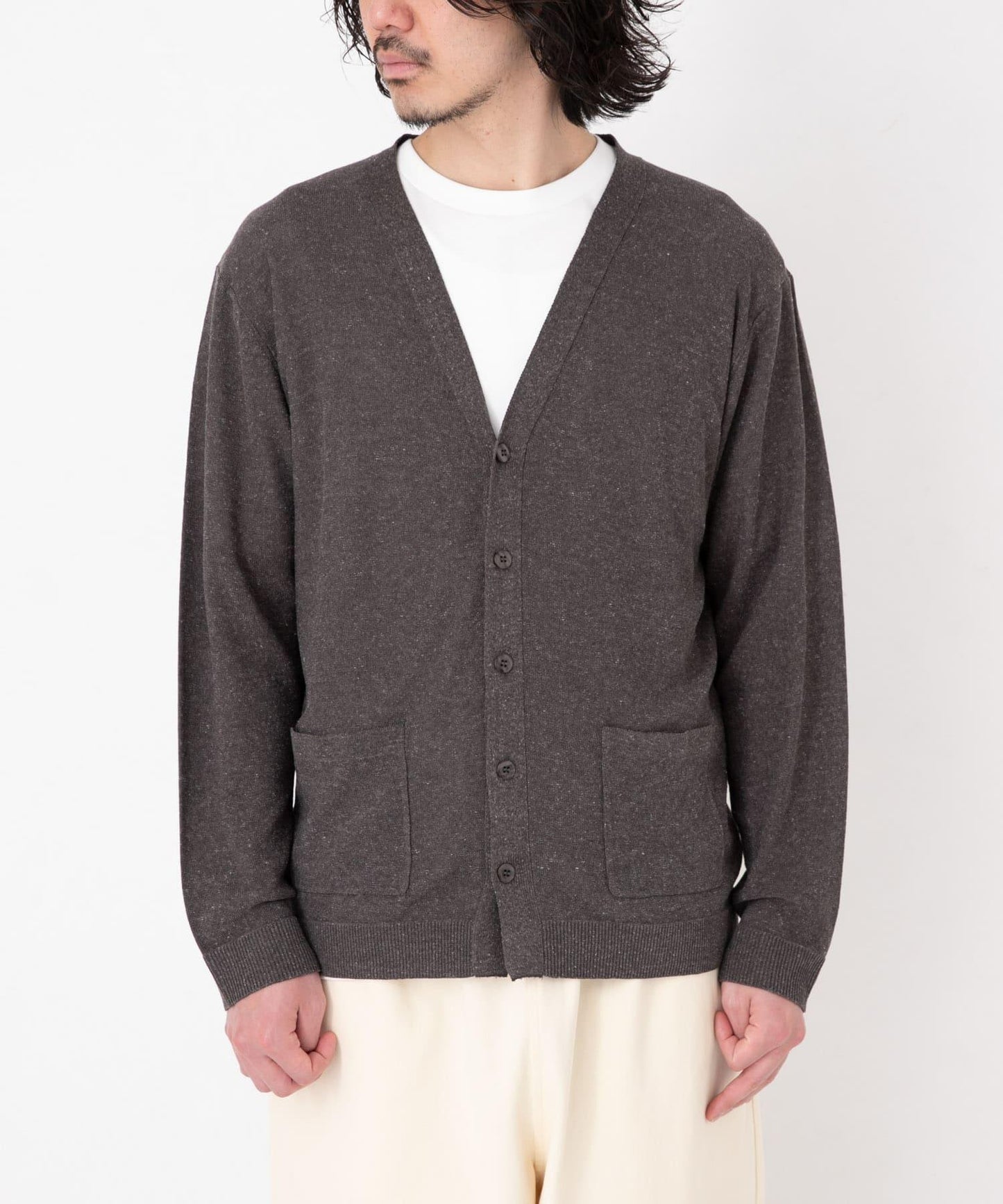 亞麻混紡針織開衫